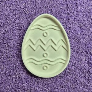 Vulvorm ei met zigzag en golven wit – pasen sensory play