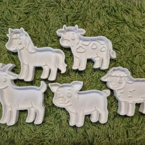 Boerderij vulvorm set 5 stuks wit – sensory play speelgoed